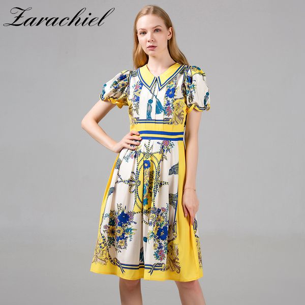 summer fashion flower print puff sleeve dress retro women peter pan collar high waist pleated dresses vacation vestidos 210416, Black;gray
summer fashion flower print puff sleeve dress retro women peter pan collar high waist pleated dresses vacation vestidos 210416, Black;gray