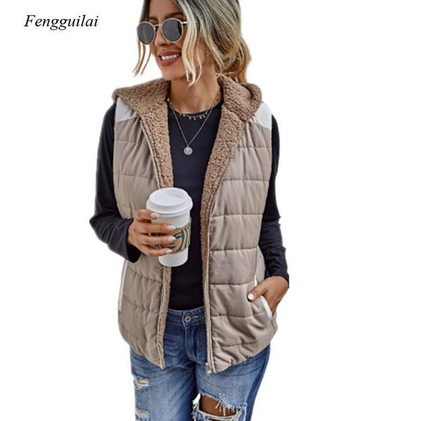 women's vests fashion cool stitching plush double-sided wear vest casual lady two ways autumn winter coat white tank, Black;white
women's vests fashion cool stitching plush double-sided wear vest casual lady two ways autumn winter coat white tank, Black;white