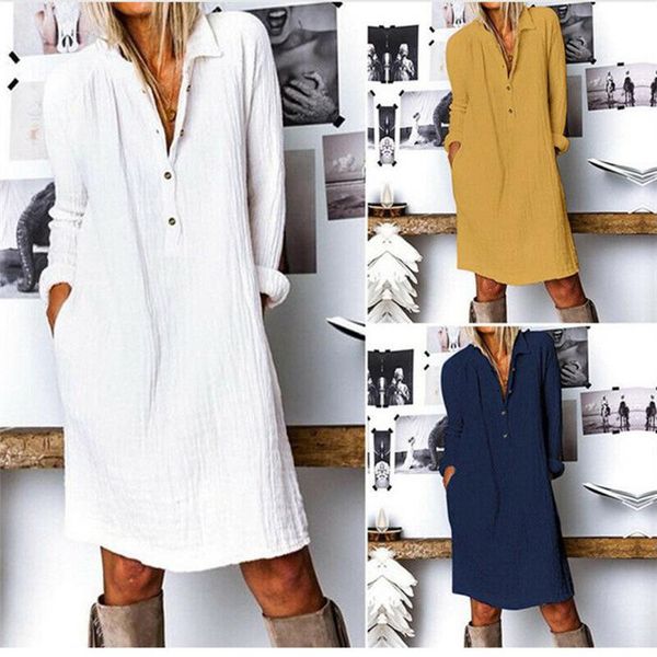 casual dresses 2021 fall/winter women's dress style cotton and linen long-sleeved loose skirt women, Black;gray
casual dresses 2021 fall/winter women's dress style cotton and linen long-sleeved loose skirt women, Black;gray
