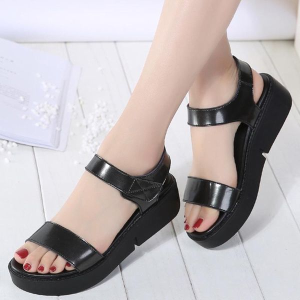 summer women's sandals fashion casual shoes leather thick bottom sandalia feminina chaussures femme, Black
summer women's sandals fashion casual shoes leather thick bottom sandalia feminina chaussures femme, Black