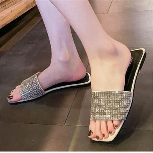 slippers women's outer wear summer fashion flat bottom wild rhinestone sandals shoes, Black
slippers women's outer wear summer fashion flat bottom wild rhinestone sandals shoes, Black