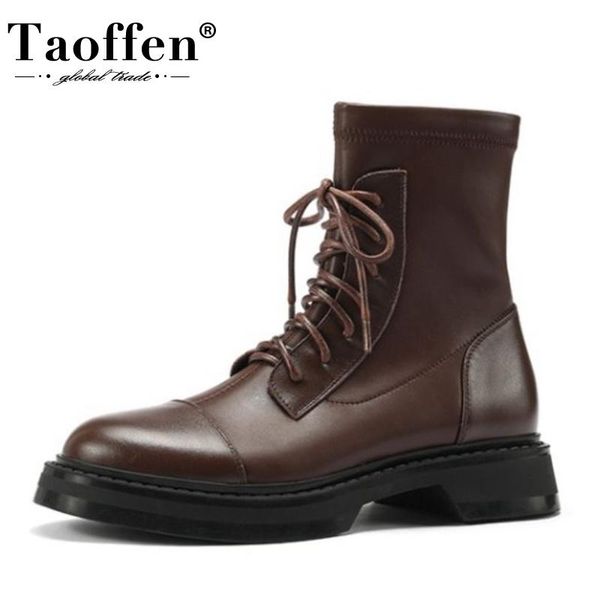 boots taoffen real leather women ankle cross strap round toe flats shoes winter warm daily footwear size 34-43, Black
boots taoffen real leather women ankle cross strap round toe flats shoes winter warm daily footwear size 34-43, Black