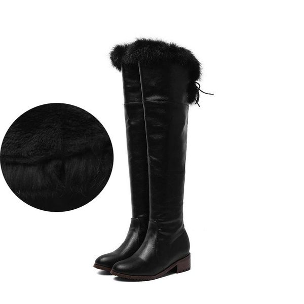 boots busy girl women back lace up thigh-high zip low heel thick fur winter keep warm over the knee snow 35-43, Black
boots busy girl women back lace up thigh-high zip low heel thick fur winter keep warm over the knee snow 35-43, Black