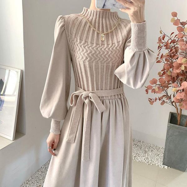 dresses elegant knitted patchwork sweater women half turtleneck autumn vintage a-line corduroy es vestidos with belt, Black;gray
dresses elegant knitted patchwork sweater women half turtleneck autumn vintage a-line corduroy es vestidos with belt, Black;gray