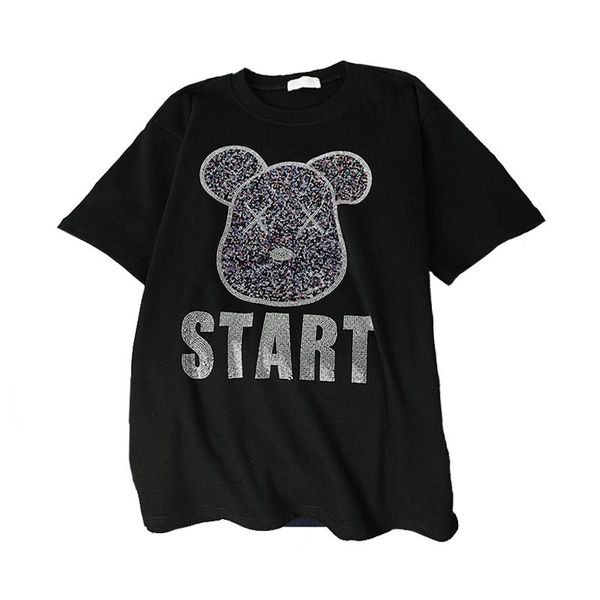 women's t-shirt zuolunouba summer arrival casual short-sleeved women korean cartoon mouse print rhinestone loose female tees, White
women's t-shirt zuolunouba summer arrival casual short-sleeved women korean cartoon mouse print rhinestone loose female tees, White