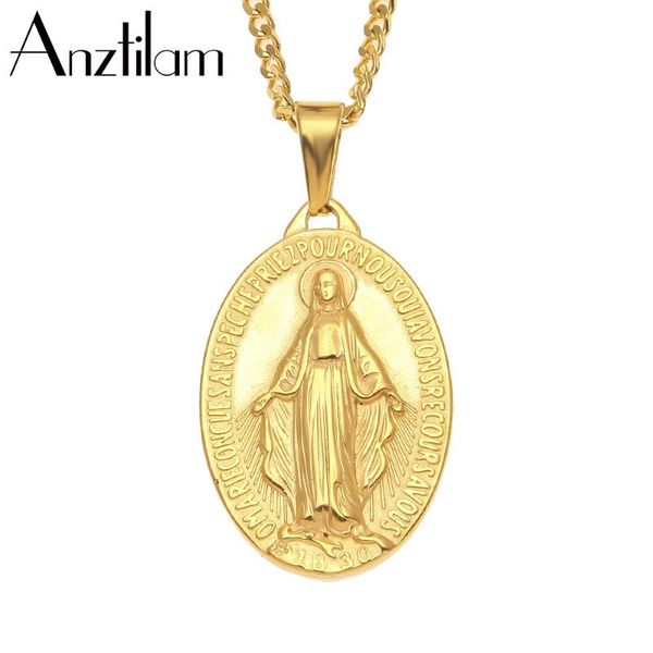 gold color religious virgin mary medals pendant stainless steel catholic necklaces & goth pendants guban chain jewelry, Silver
gold color religious virgin mary medals pendant stainless steel catholic necklaces & goth pendants guban chain jewelry, Silver