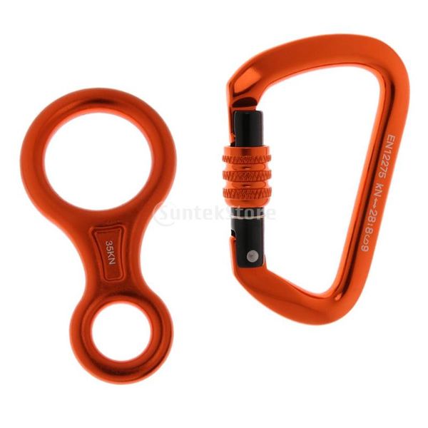 cords, slings and webbing 28kn screw locking climbing carabiner + 38kn figure 8 descender outdoor rock rappelling mountaineering hardware
cords, slings and webbing 28kn screw locking climbing carabiner + 38kn figure 8 descender outdoor rock rappelling mountaineering hardware