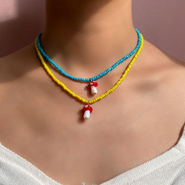 chains fashion handmade rainbow seed beads choker necklace for women cute acrylic mushroom beaded chain collar jewelry gifts, Silver
chains fashion handmade rainbow seed beads choker necklace for women cute acrylic mushroom beaded chain collar jewelry gifts, Silver