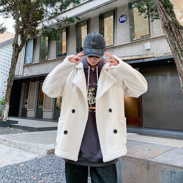 men's down & parkas 2021 uyuk winter fashion style short fur integrated warm young man pure color lamb wool coat homme masculino clothe, Black
men's down & parkas 2021 uyuk winter fashion style short fur integrated warm young man pure color lamb wool coat homme masculino clothe, Black