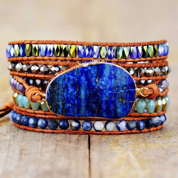 exclusive wrap bracelets with natural stones lapis lazuli leather strap woven beads bracelets jewelry femme dropshipping, Black
exclusive wrap bracelets with natural stones lapis lazuli leather strap woven beads bracelets jewelry femme dropshipping, Black