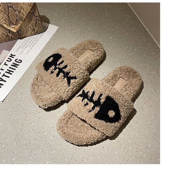 women fur woolen plush sliders lambskin sandals flat heel slippers home loafers luxurys designers shoes, Black
women fur woolen plush sliders lambskin sandals flat heel slippers home loafers luxurys designers shoes, Black