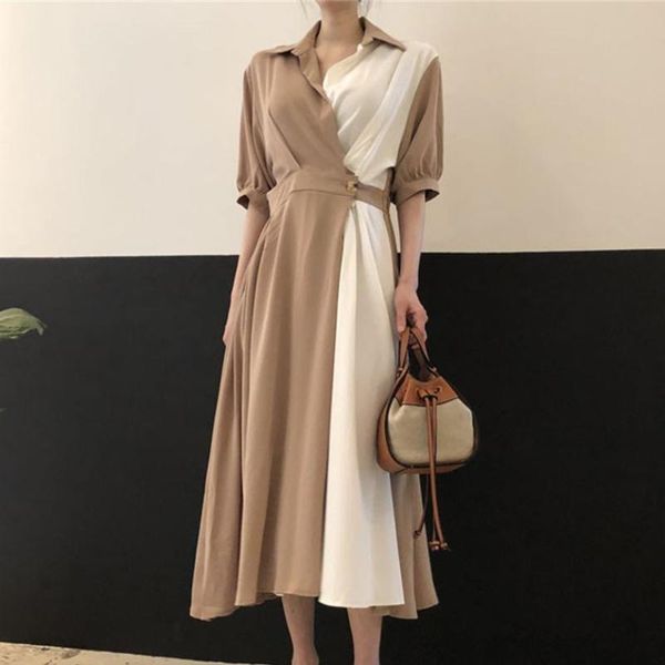party dresses hzirip patchwork hit color long dress women half sleeve 2021 casual maxi retro ol femme summer elegant clothes, White;black
party dresses hzirip patchwork hit color long dress women half sleeve 2021 casual maxi retro ol femme summer elegant clothes, White;black
