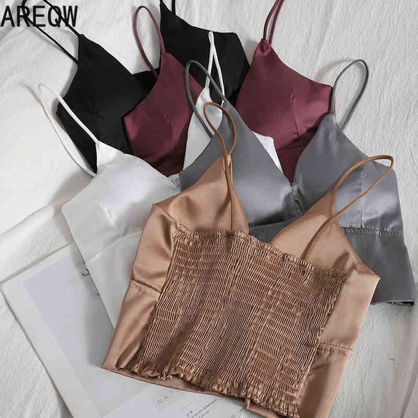 100-neck v-necked sling shirt spring/summer korean satin vest with chest cushion short beauty back female tide 210507, White
100-neck v-necked sling shirt spring/summer korean satin vest with chest cushion short beauty back female tide 210507, White