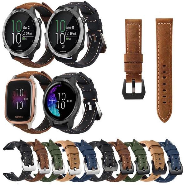 watch bands crazy horse genuine leather strap band for garmin forerunner 645 645m 245 245m venu sq watchband 20mm, Black;brown 
watch bands crazy horse genuine leather strap band for garmin forerunner 645 645m 245 245m venu sq watchband 20mm, Black;brown