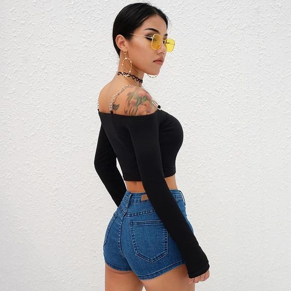 off shoulder crop women spring long sleeve t shirt elegant party club tee streetwear women's t-shirt, White
off shoulder crop women spring long sleeve t shirt elegant party club tee streetwear women's t-shirt, White
