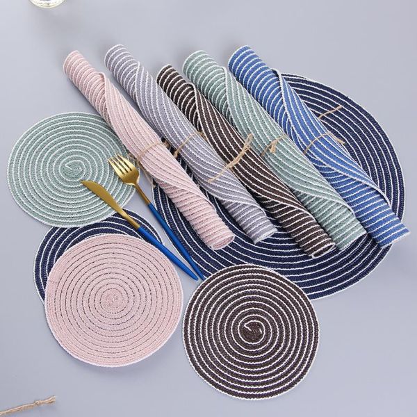 mats & pads 6pcs/set round placemat insulation pad solid placemats linen non slip table kitchen accessories decoration home
mats & pads 6pcs/set round placemat insulation pad solid placemats linen non slip table kitchen accessories decoration home