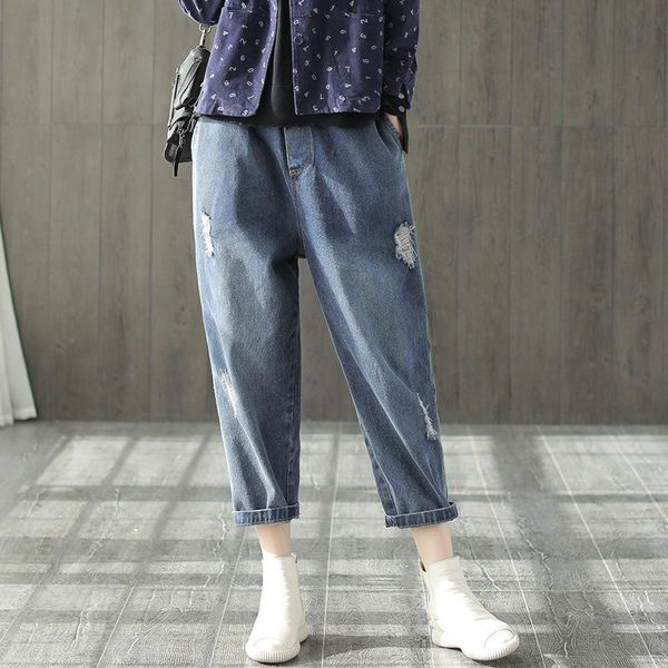 women's pants & capris original 2021 holes cotton jeans women pant spring loose big yards with the leisure 7 minutes, Black;white
women's pants & capris original 2021 holes cotton jeans women pant spring loose big yards with the leisure 7 minutes, Black;white