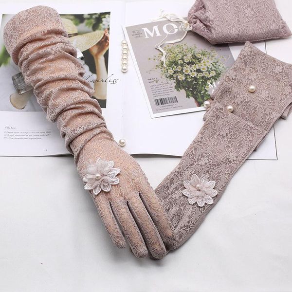 summer sun protection sleeve long arm cover uv silk lcae touch screen driving gloves five fingers, Blue;gray
summer sun protection sleeve long arm cover uv silk lcae touch screen driving gloves five fingers, Blue;gray