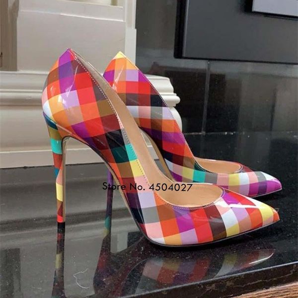 dress shoes multicolor checkered high heel colorized plaid 12cm 10cm gladiator slip-on wedding pumps, Black
dress shoes multicolor checkered high heel colorized plaid 12cm 10cm gladiator slip-on wedding pumps, Black