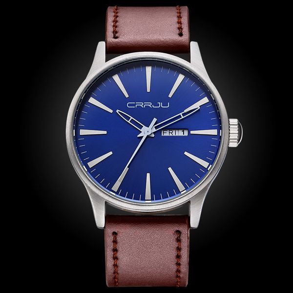 crrju luxury brand men's quartz date casual watch men army military sports watches male leather clock relogio masculino 210517, Slivery;brown
crrju luxury brand men's quartz date casual watch men army military sports watches male leather clock relogio masculino 210517, Slivery;brown