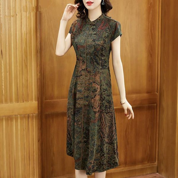 casual dresses zuoman women chinese style cheongsam formal dress lady party summer silk good quality 4xl elegant bodycon, Black;gray
casual dresses zuoman women chinese style cheongsam formal dress lady party summer silk good quality 4xl elegant bodycon, Black;gray