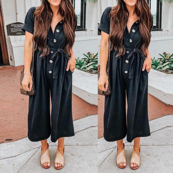 women's jumpsuits & rompers clothes 2021 womens casual summer solid with buttons strap jumpsuit drop, Black;white
women's jumpsuits & rompers clothes 2021 womens casual summer solid with buttons strap jumpsuit drop, Black;white