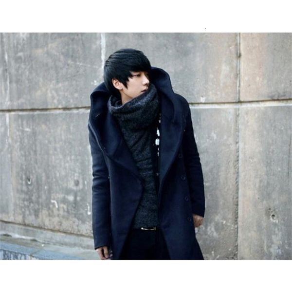 men's wool & blends european american fall and winter woolen korean fashion hooded windbreaker jacket double-breasted coat, Black
men's wool & blends european american fall and winter woolen korean fashion hooded windbreaker jacket double-breasted coat, Black