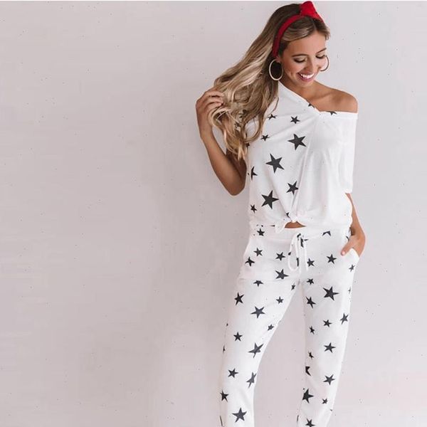 2 piece summer set women tracksuits v neck pajamas pentagram print sport sets lounge wear suit home long pant, Gray
2 piece summer set women tracksuits v neck pajamas pentagram print sport sets lounge wear suit home long pant, Gray