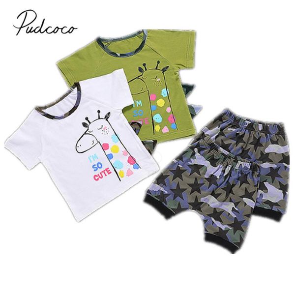 clothing sets 2pcs fashionable infant boys outfit, summer toddlers round collar giraffe printing short sleeve + star camouflage shorts, White
clothing sets 2pcs fashionable infant boys outfit, summer toddlers round collar giraffe printing short sleeve + star camouflage shorts, White