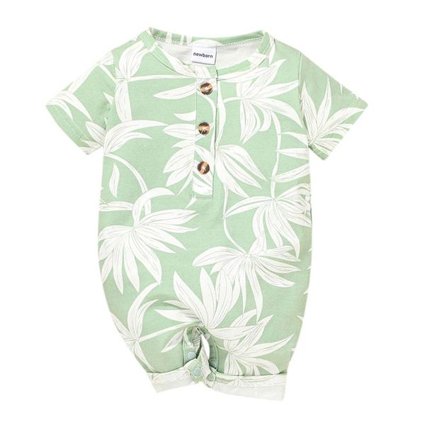 

rompers 3m-12m born infant baby casual bodysuits girls boys fashion floral leaves button romper jumpsuit outfits 's clothing, Blue