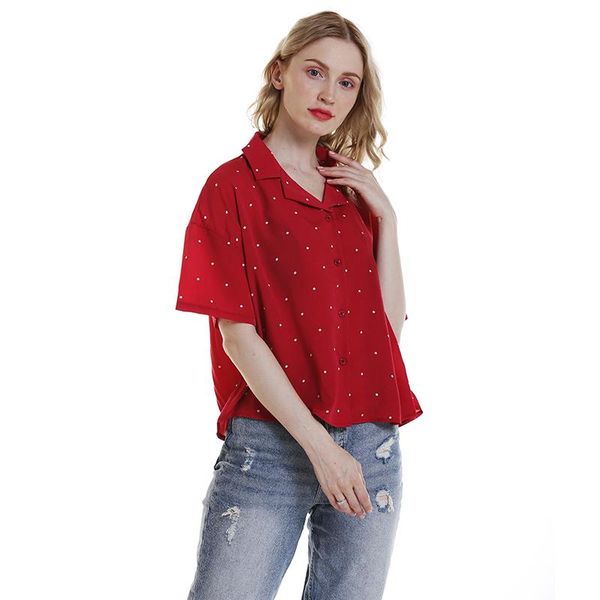 women's blouses & shirts fashion women polka dot summer short sleeve blouse turn down collar casual 2021, White
women's blouses & shirts fashion women polka dot summer short sleeve blouse turn down collar casual 2021, White