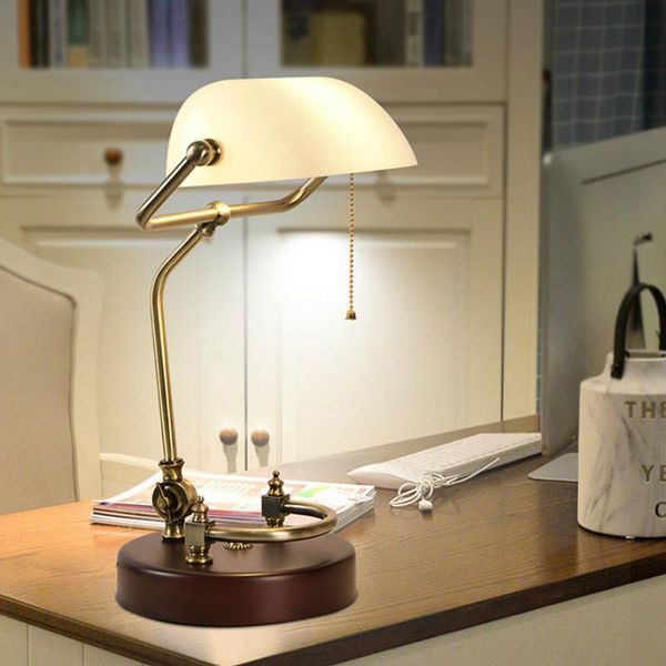classical vintage banker lamp e27 table glass lampshade for bedroom study home reading desk lights 90v-240v lamps
classical vintage banker lamp e27 table glass lampshade for bedroom study home reading desk lights 90v-240v lamps