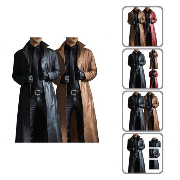 men's jackets overcoat solid color autumn winter lapel long sleeve turndown collar punk jacket coat men for riding, Black;brown
men's jackets overcoat solid color autumn winter lapel long sleeve turndown collar punk jacket coat men for riding, Black;brown