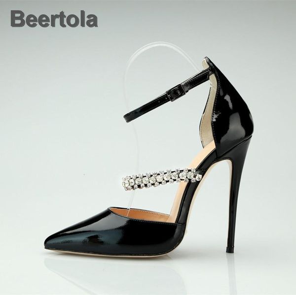 dress shoes gladiator patent leather woman cover heel pumps rhinestone buckle strap office lady high heels 12cm moccasins womens, Black
dress shoes gladiator patent leather woman cover heel pumps rhinestone buckle strap office lady high heels 12cm moccasins womens, Black