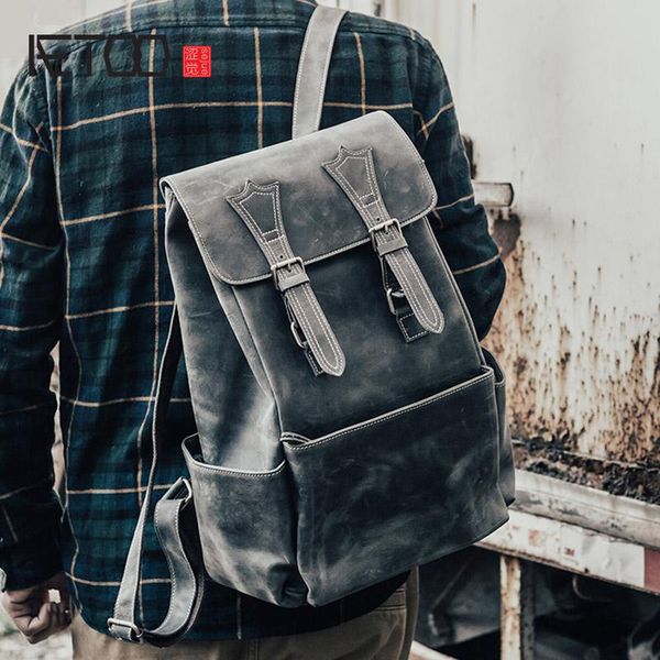 backpack aetoo head leather retro shoulder bag, men's outdoor travel backpack, hundred with crazy horse computer bag
backpack aetoo head leather retro shoulder bag, men's outdoor travel backpack, hundred with crazy horse computer bag