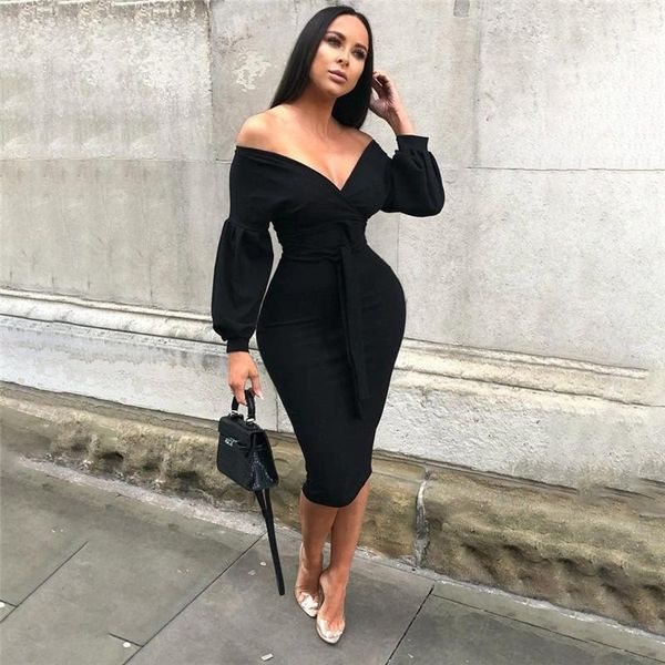 casual dresses wjfzqm off shoulder wrap v neck lantem sleeve midi dress solid party women black long autumn, Black;gray
casual dresses wjfzqm off shoulder wrap v neck lantem sleeve midi dress solid party women black long autumn, Black;gray