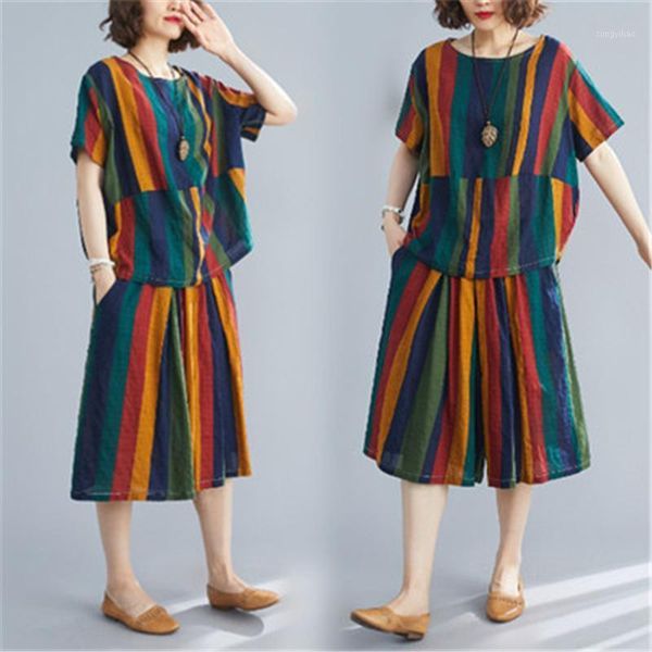 summer 2021 linen stripe loose oversized stitching + five-point wide leg trousers covering meat two-piece women tide women's tracksuits, Gray
summer 2021 linen stripe loose oversized stitching + five-point wide leg trousers covering meat two-piece women tide women's tracksuits, Gray