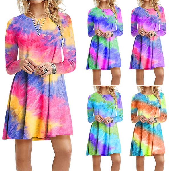 casual dresses designer women tie-dye printed slim bodycon long sleeve a-line rainbow gradient color mini plus size 5xl 5uce, Black;gray
casual dresses designer women tie-dye printed slim bodycon long sleeve a-line rainbow gradient color mini plus size 5xl 5uce, Black;gray