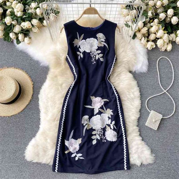 women fashion elegant embroidery flower slim round neck sleeveless short a-line vest dress summer vestidos s633 210527, Black;gray
women fashion elegant embroidery flower slim round neck sleeveless short a-line vest dress summer vestidos s633 210527, Black;gray
