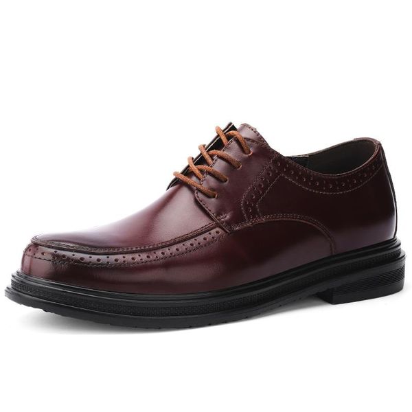 luxury genuine leather brown brogue shoes lace-up round toe elegant gentleman business wedding men's formal dress, Black
luxury genuine leather brown brogue shoes lace-up round toe elegant gentleman business wedding men's formal dress, Black
