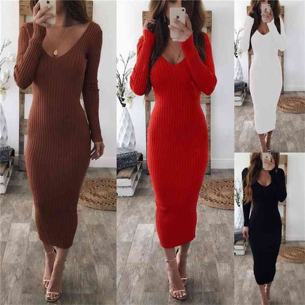 v-neck women knitted dress autumn winter long sleeve elegant party female solid color black white red-brown bodycon 210517, Black;gray
v-neck women knitted dress autumn winter long sleeve elegant party female solid color black white red-brown bodycon 210517, Black;gray
