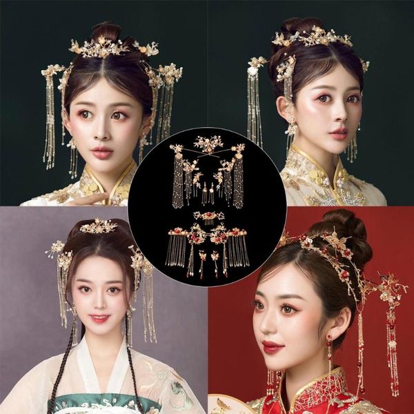 hair clips & barrettes bride retro chinese style ornaments tassel han clothing accessories women wedding headdress earrings set, Golden;silver
hair clips & barrettes bride retro chinese style ornaments tassel han clothing accessories women wedding headdress earrings set, Golden;silver