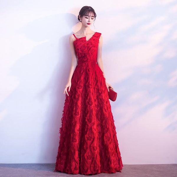 toast dress bride burgundy 2021 modern summer wedding back door banquet evening female long section was thin ethnic clothing, Red
toast dress bride burgundy 2021 modern summer wedding back door banquet evening female long section was thin ethnic clothing, Red