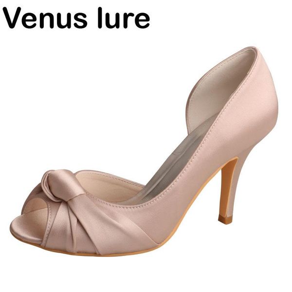dress shoes discount wedding nude satin open toe pretty ladies high heel knots, Black
dress shoes discount wedding nude satin open toe pretty ladies high heel knots, Black