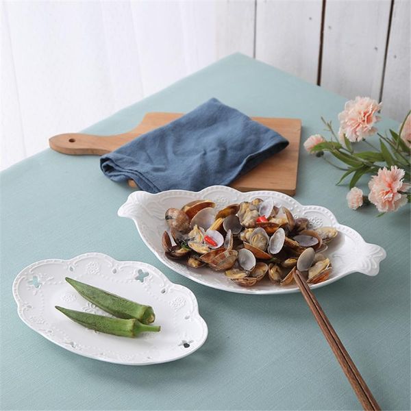 dishes & plates home relief ceramic dish fruit dessert plate pasta salad dinnerware