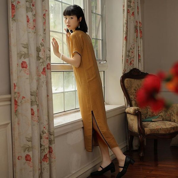 summer designer guochao women's dress chinese style improved long standing collar embroidered cheongsam ethnic clothing, Red
summer designer guochao women's dress chinese style improved long standing collar embroidered cheongsam ethnic clothing, Red