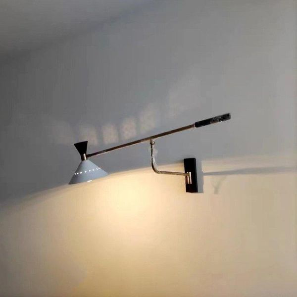 wall lamp adjustable long arm living room sofa bedroom study reading metal iron art home decor nordic simple led light