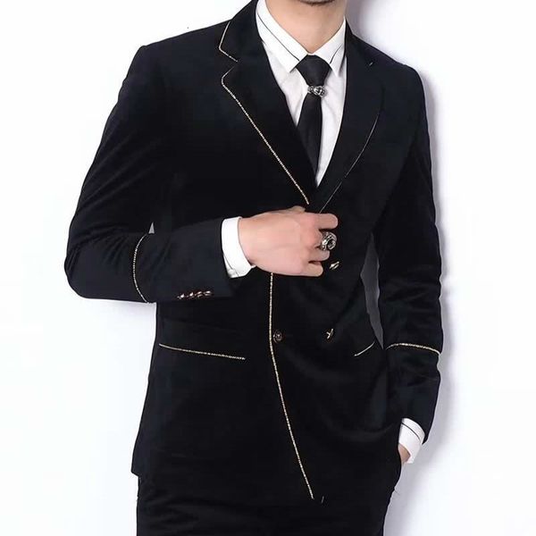 men's suits & blazers double breasted veet suit, 2021 contrast golden black silk wedding , thin design, White;black
men's suits & blazers double breasted veet suit, 2021 contrast golden black silk wedding , thin design, White;black