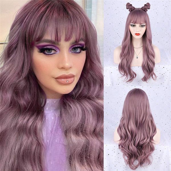 long wavy purple synthetic wig heat resistant fiber wigs for white black women cosplay daily party use
long wavy purple synthetic wig heat resistant fiber wigs for white black women cosplay daily party use