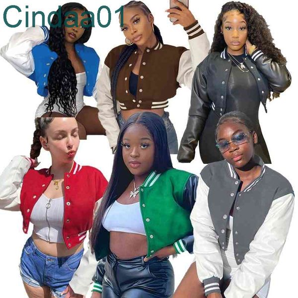 women jacket designer autumn and winter long sleeve button press baseball coat stitching panel contrast sportswear 6 colours, Black;brown
women jacket designer autumn and winter long sleeve button press baseball coat stitching panel contrast sportswear 6 colours, Black;brown